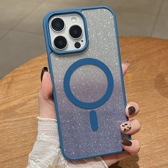 TECH CIRCLE for Samsung Galaxy S23 Ultra Magnetic Case,Women Girl Soft Cute Luxury Bling Gradient Glitter Phone Case Compatible with MagSafe Shockproof Back Cover for Galaxy S23 Ultra 2023,Darkblue