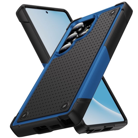 TECH CIRCLE for Samsung Galaxy S23 Ultra Slim Hybrid Case with Hinge Protection & Built-in Kickstand, Dual Layer Shockproof TPU Hard PC Cover Slim Protective Case for Samsung Galaxy A12,Navyblue