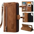 thumbnail image 1 of TECH CIRCLE Samsung Galaxy S23 Ultra Walle Case,PU Leather Flip Kickstand Zipper Card Slots Wallet Cover Magnetic Shockproof Pocket Case with Wrist Strap for Samsung Galaxy S23 Ultra 6.8" 2023,Brown, 1 of 13