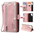 thumbnail image 1 of TECH CIRCLE Samsung Galaxy S23 Ultra Walle Case,PU Leather Flip Kickstand Zipper Card Slots Wallet Cover Magnetic Shockproof Pocket Case w/ Wrist Strap for Samsung Galaxy S23 Ultra 6.8" 2023,Rosegold, 1 of 13