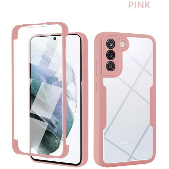 TECH CIRCLE for Samsung Galaxy S24 FE Case 6.7" 2024 Release, Clear Transparent Back Case with Soft Screen Protector, Slim Fit Lightweight Thin Case, Protective Durable Cover, Pink