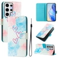 thumbnail image 1 of TECH CIRCLE for Samsung Galaxy S24 Ultra Case 6.8" (2024 Release), Cute Cartoon Flip Wallet Case with Lanyard, Built-in Card Slots & Stand Function, Portable Lightweight Slim Folio Cover, Red Hearts, 1 of 3