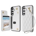 thumbnail image 1 of TECH CIRCLE for Samsung Galaxy S25 Flip Wallet Case with 3 Card Holders Slots, RFID Blocking, Kickstand Function, PU Leather Shell Protective Lightweight Case for 2025 Model Galaxy S25 (6.2"), White, 1 of 9