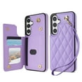 thumbnail image 1 of TECH CIRCLE for Samsung Galaxy S25 Flip Wallet Case with 3 Card Holders Slots, RFID Blocking, Kickstand Function, PU Leather Shell Protective Lightweight Case for 2025 Model Galaxy S25 (6.2"), Purple, 1 of 9