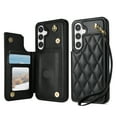 thumbnail image 1 of TECH CIRCLE for Samsung Galaxy S25 Flip Wallet Case with 3 Card Holders Slots, RFID Blocking, Kickstand Function, PU Leather Shell Protective Lightweight Case for 2025 Model Galaxy S25 (6.2"), Black, 1 of 9