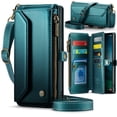 thumbnail image 1 of TECH CIRCLE for Samsung Galaxy S25 Ultra Case, Women men Multi-Function Wallet Case with Stand RFID Blocking Featuring Magnetic Closure Zipper S Pen Holder includes Shoulder Strap Wrist Strap,Green, 1 of 7