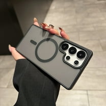 TECH CIRCLE For Samsung Galaxy S25 Ultra Magnetic Transparent Matte Case Slim Anti-Scratch Shockproof Non-Slip PC TPU Compatible with Magsafe Wireless Charging Drop Protection Cover,Black