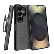 TECH CIRCLE for Samsung Galaxy S26 Ultra Rugged Holster Hard PC Case with Kickstand,Belt Clip Holster Slim Full Body Shockproof Anti-Scratch Protective Cover for Women Men,Black