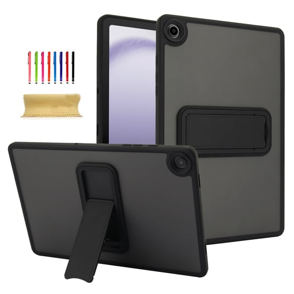 TECH CIRCLE For Samsung Galaxy Tab A9+ (SM-X210), Galaxy Tab A11+ (SM-X230) 11" Slim Clear Back Cover Case with Kickstand, Lightweight Protective Stylish Thin Transparent Tablet Case, Black