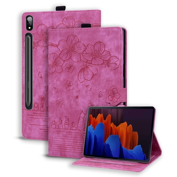 TECH CIRCLE for Samsung Galaxy Tab S8 2022/S7 2020 Case 11 Inch (SM-X700/X706/T870/T875/T878), Slim Case Folio PU Leather Protective Multiple Viewing Angles Stand Auto Wake/Sleep Cover,Rose