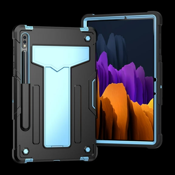 TECH CIRCLE Samsung Galaxy Tab S8/S7 Case 11 Inch(SM-X700/X706/T870/T875/T878),Shockproof Kids Friendly Convertible Stand Full Body Rugged Protective Sturdy Kids Cover with Pencil Holder,Black+Blue