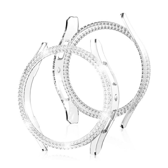 TECH CIRCLE for Samsung Galaxy Watch 5/Galaxy Watch 4 40mm Case, Sparkly Bling Diamonds All-Around Protective Hard PC Cover Accessories for Women Girls,Clear