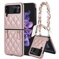 thumbnail image 1 of TECH CIRCLE for Samsung Galaxy Z Flip 3 Case with Luxury Detachable Chain Wrist Strap Bracelet Cute Case for Girls Women Slim Silk Scarf Design Shockproof PC Cover for Galaxy Z Flip 3 5G,Rosegold, 1 of 7