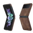 thumbnail image 1 of TECH CIRCLE for Samsung Galaxy Z Flip 4 6.7" 2022 Folding Case, Lightweight Premium PU Leather Heavy Duty Full Body Protective Case for Samsung Z Flip 4 Ladies & Women & Men, Brown, 1 of 8