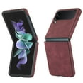 thumbnail image 1 of TECH CIRCLE for Samsung Galaxy Z Flip 4 6.7" 2022 Folding Case, Lightweight Premium PU Leather Heavy Duty Full Body Protective Case for Samsung Z Flip 4 Ladies & Women & Men, Winered, 1 of 8