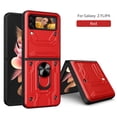 thumbnail image 1 of TECH CIRCLE Samsung Galaxy Z Flip 4 Case, Heavy Duty Shockproof Full Body Protective Dual Layer Back Phone Cover Built in Finger Ring Stable Kickstand Case, Red, 1 of 10