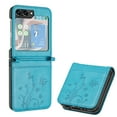 thumbnail image 1 of TECH CIRCLE for Samsung Galaxy Z Flip 5 Case 6.7" 2023, PU Leather Protective Phone Case with Credit Card Holder Slot, Lightweight Durable Cute Butterfly Cover with Lanyard for Women Men, Blue, 1 of 4