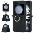 thumbnail image 1 of TECH CIRCLE for Samsung Galaxy Z Flip 5 Case with Card Slot Ring Holder,Premium PU Leather Back Cover All-Round Protection Protective Phone Case for Galaxy Z Flip 5 5G,Black, 1 of 7