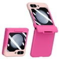 thumbnail image 1 of TECH CIRCLE for Samsung Galaxy Z Flip 5 Case with Hinge Protection, Z Flip 5 Full Cover Slim Case Built-in Outer Screen Protector, HD Clearly Shockproof Case for Galaxy Z Flip5 5G 6.7" 2023,Pink Rose, 1 of 7