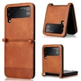 thumbnail image 1 of TECH CIRCLE for Samsung Galaxy Z Flip 6 5G Case, Durable PU Leather Card Holder Shockproof Protective Ultra Thin Style Wallet Case  for Samsung Galaxy Z Flip 6 6.7 INCH, Brown, 1 of 7