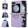 thumbnail image 1 of TECH CIRCLE for Samsung Galaxy Z Flip 6 Case with Card Slot Ring Holder,Premium PU Leather Back Cover All-Round Protection Protective Phone Case for Galaxy Z Flip 6 5G,Purple, 1 of 7