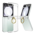 thumbnail image 1 of TECH CIRCLE for Samsung Galaxy Z Flip 6,Slim Fit Rugged Shockproof PC Hinge Protector Case with Ring Stand Enhanced Protection and Convenient Hands-Free Viewing Galaxy Z Flip 6 Case , Clear, 1 of 7