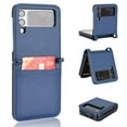 thumbnail image 1 of TECH CIRCLE for Samsung Galaxy Z Flip3 5G 2021 Case,Premium Lychee Texture PU Leather Wallet Case with Card Slot Shockproof Slim Fit Protective Phone Case,Darkblue, 1 of 7