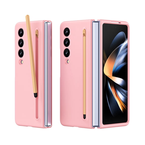TECH CIRCLE for Samsung Galaxy Z Fold 3 Case Built-in Screen Protector, Drop Shockproof Full Body Protective Cover with Pen Holder & Free Stylus Pen for Samsung Galaxy Z Fold 3 5G 7.6" 2021,Pink