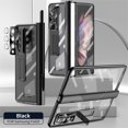 thumbnail image 1 of TECH CIRCLE for Samsung Galaxy Z Fold 3 Case, Hinge Protection with Kickstand Transparent Clear Back Built-in Screen Protector Shockproof Full Protective Phone Case for Galaxy Z Fold 3 5G 7.6",Black, 1 of 7