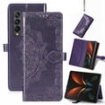 thumbnail image 1 of TECH CIRCLE for Samsung Galaxy Z Fold 4 Wallet Case, Durable Floral Magnetic Flip Kicktand Hand Strap Premium PU Leather Phone Cover with Card Slots Holder for Samsung Galaxy Z Fold 4 2022,Purple, 1 of 15