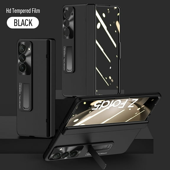 TECH CIRCLE for Samsung Galaxy Z Fold 5 Case, Hidden Kickstand Wireless Charging Full Body Hinge Protection Slim Case Screen Protector Phone Cover for Samsung Z Fold 5 5G 2023 7.6 inch,Black