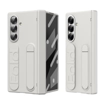 TECH CIRCLE for Samsung Galaxy Z Fold 5 Hybrid Case with Wrist Strap, All-Inclusive Hand Strap Case with Kickstand Hinge Protection Screen Protector Full Body Shockproof Protective Cover,White