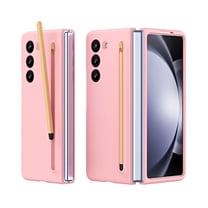 TECH CIRCLE for Samsung Galaxy Z Fold 6 5G Case Built-in Screen Protector,Luxury Drop Shockproof Full Body Protective Case with Pen Holder / Stylus Pen for Samsung Galaxy Z Fold 6 7.6" 2024, Pink