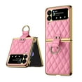 thumbnail image 1 of TECH CIRCLE For Samsung Z Flip 4 5g PU Leather Case with Ring Stand, Shockproof Anti-Drop Sensitive Touch Anti-Fingerprint Screen Protector Bumper Case Cover for Galaxy Z Flip 4 7.6" 2022,Pink, 1 of 7