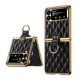 thumbnail image 1 of TECH CIRCLE For Samsung Z Flip 4 5g PU Leather Case with Ring Stand, Shockproof Anti-Drop Sensitive Touch Anti-Fingerprint Screen Protector Bumper Case Cover for Galaxy Z Flip 4 7.6" 2022,Black, 1 of 6
