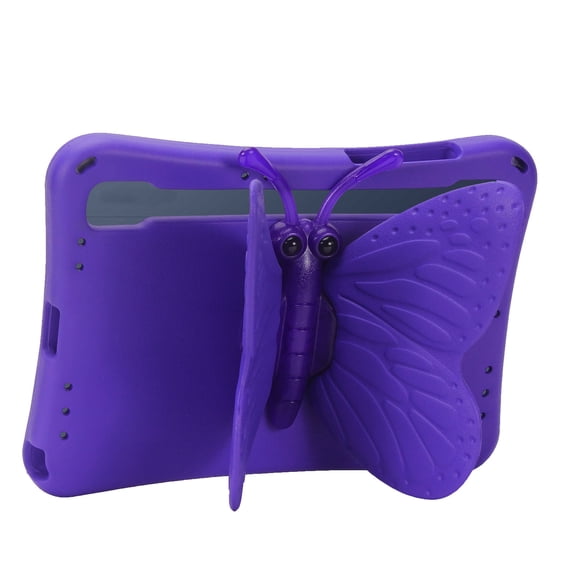 TECH CIRCLE Shockproof Case for 11" Samsung Galaxy Tab A9+Plus/S9/S8/S7 & 10.9" Tab S9 FE Tablets - Cute Butterfly Hard Case, 360 Degree Rotating Stand, Lightweight Cover for Kids/Boys/Girls, Purple