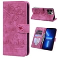 thumbnail image 1 of TECH CIRCLE Shockproof Case For iPhone 14 Plus,360 Protection Cute Comic Sakura Cat Embossed PU Leather Magnetic Closure Flip Wallet Stand Cover with Wrist Strap.For iPhone 14 Plus,Rose, 1 of 9