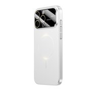TECH CIRCLE Shockproof Compatible with Mag Safe Case for iPhone 16 Plating Full Camera Lens Cover Military-Grade Protection Phone Cover,White