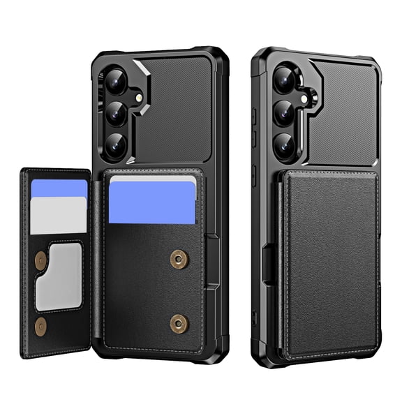 TECH CIRCLE Shockproof Wallet Phone Case for Samsung Galaxy A26 5G (6.7", 2025), Built-in 4 Card Slots, Anti-Scratch Protective Shock-absorbing Lightweight Slim Stand Cover for Women Men, Black