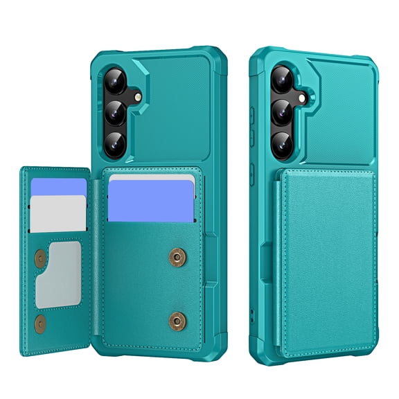 TECH CIRCLE Shockproof Wallet Phone Case for Samsung Galaxy A36 5G (6.7", 2025), Built-in 4 Card Slots, Anti-Scratch Protective Shock-absorbing Lightweight Slim Stand Cover for Women Men, Green