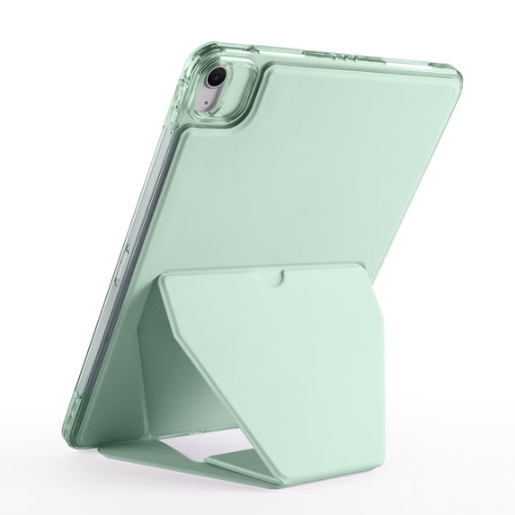 TECH CIRCLE Slim Back Cover Case for iPad (9th/8th/7th Generation) 10.2", Built-in Kickstand, Supports Apple Pencil Charging & Attachment, TPU/PU Leather Protective Lightweight Thin Case, Green
