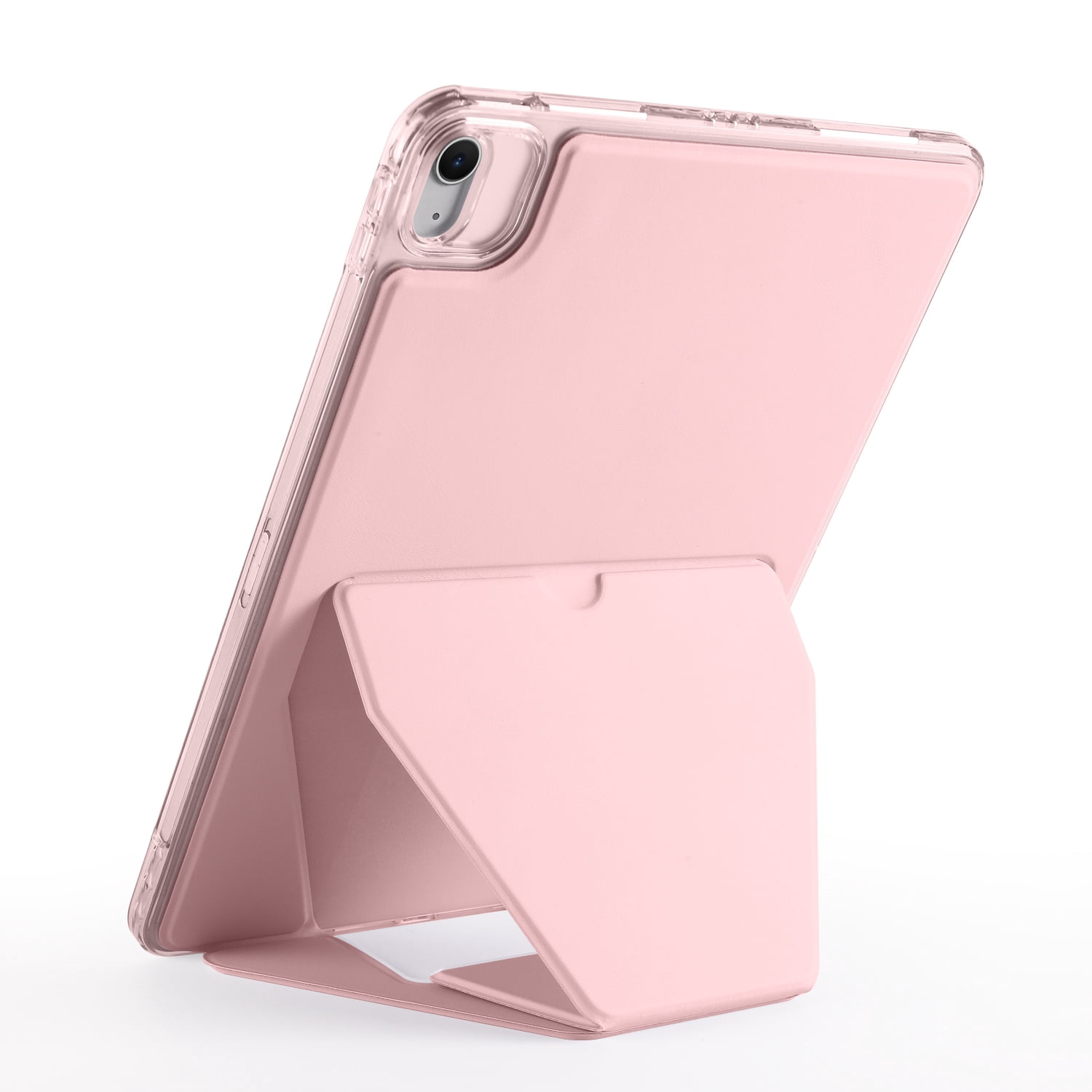 TECH CIRCLE Slim Back Cover Case for iPad Air 11-inch (M2), iPad Air (5th/4th Generation) 10.9" Case with Built-in Kickstand, Supports Apple Pencil Charging & Attachment, Lightweight Thin Case, Pink