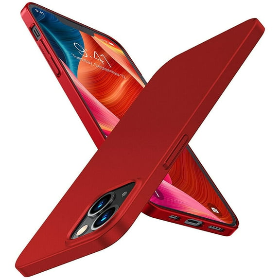 TECH CIRCLE Slim Case For iPhone 15 Pro Max,Ultra Thin Lightweight Matte Hard PC Anti-Scratch Anti-Fingerprint Back Protective Phone Case Support Wireless Charging For Apple iPhone 15 Pro Max,Red