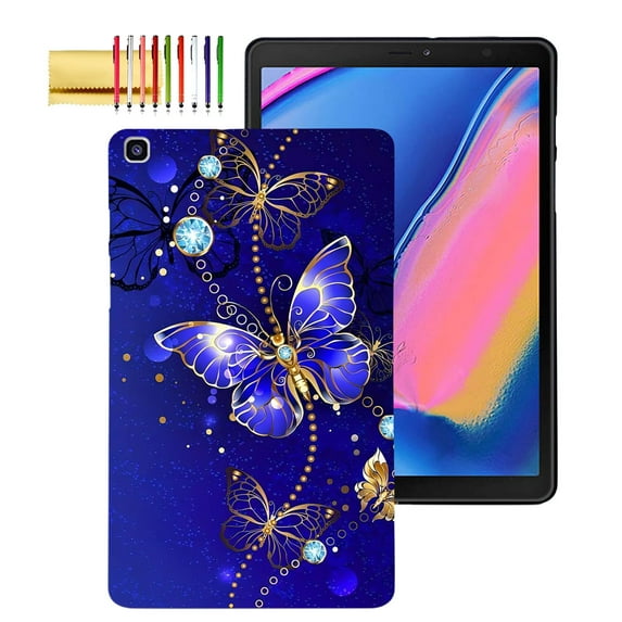 TECH CIRCLE Slim Case for Galaxy Tab A 8-inch 2019 T290 T295 T297,Ultra Thin Lightweight Elegant Soft TPU Anti-Scratch Protective Back Case for 8.0 inch Galaxy Tab A 2019 Without S Pen,Blue Butterfly
