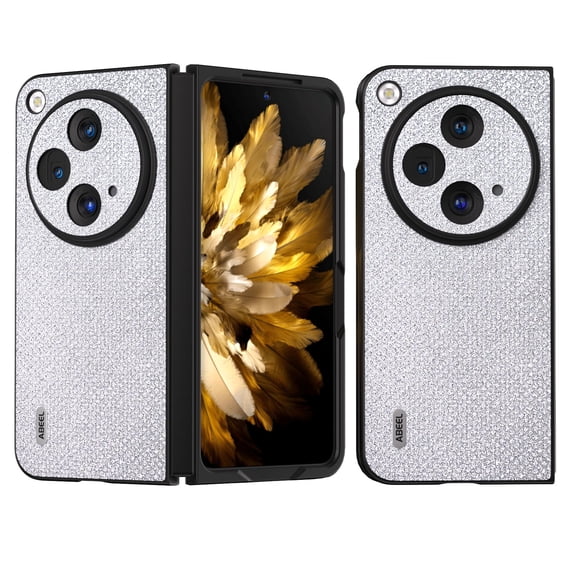 TECH CIRCLE Slim Case for One Plus Open, Oppo Find N3 Case, Luxury Glitter Sparkly Bling Diamond Hard Back Cover Shockproof Bumper Case Anti-Scratch Protective Phone Cover for One Plus Open,Silver