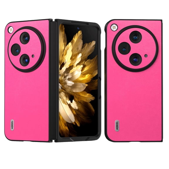 TECH CIRCLE Slim Case for OnePlus Open, Premium PU Leather Ultra Thin Shockproof Protective Case Lightweight Anti-Scratch Dropproof Full Body Protection Phone Cover fot OnePlus Open 7.82", Rose