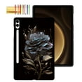 thumbnail image 1 of TECH CIRCLE Slim Case for Samsung Galaxy Tab S9 FE+ Plus/Galaxy Tab S9+ Plus 12.4 Inch 2023,Slim Thin Lightweight Elegant Soft TPU Anti-Scratch Protective Back Case for Tab S9+/S9 FE+,Black Flower, 1 of 6