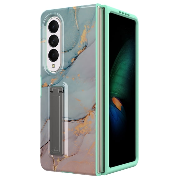 TECH CIRCLE Slim Case for Samsung Galaxy Z Fold 4 5G 2022, Ultra-Thin Kickstand Anti-Scratch Full-Body Shockproof Protective Case with Screen Protector for Samsung Z Fold 4 2022,Green