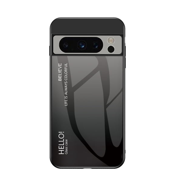 TECH CIRCLE Slim Case for Google Pixel 9 Pro XL,Scratch-resistant Gradient Ultra Thin Back Glass Phone Case for Google Pixel 9 Pro XL 6.8" 2024,Gray