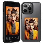 TECH CIRCLE Smart Ink Phone Case DIY Ink Screen Phone Case,Compatible with iPhone 15 Pro Max,Custom Image Display AI Cell Phone Case,Electronic Ink Phone Case,Anti-Drop TPU Rubber DIY Phone Case,Black